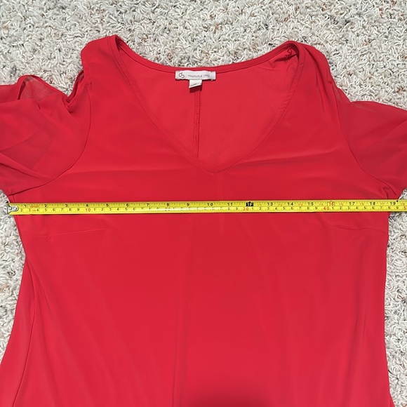 Flutter Sleeve Coral Dress Dress Barn Size 12 - Picture 7 of 8